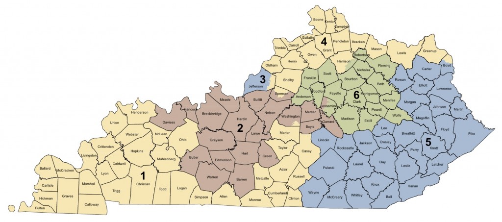 Map of Kentucky's Congressional Districts