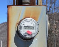 An electric meter in the winter