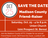 Save the Date! October 25 Madison County KFTC Friend-Raiser