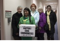 KFTC members deliver petitions in support of the RECLAIM Act to the office of Sen. Mitch McConnell