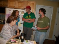 Members Filly Tierney, Rosanne Klarer, Ben Baker, and Jack Barnett talk about how the day went in Jack's kitchen after the event concluded.