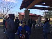 Juli Russ helps orient other students for their canvass that day. 