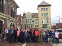 Photo of crowd that helped deliver petition signatures in support of Fairness. Photo from Georgetown Fairness.